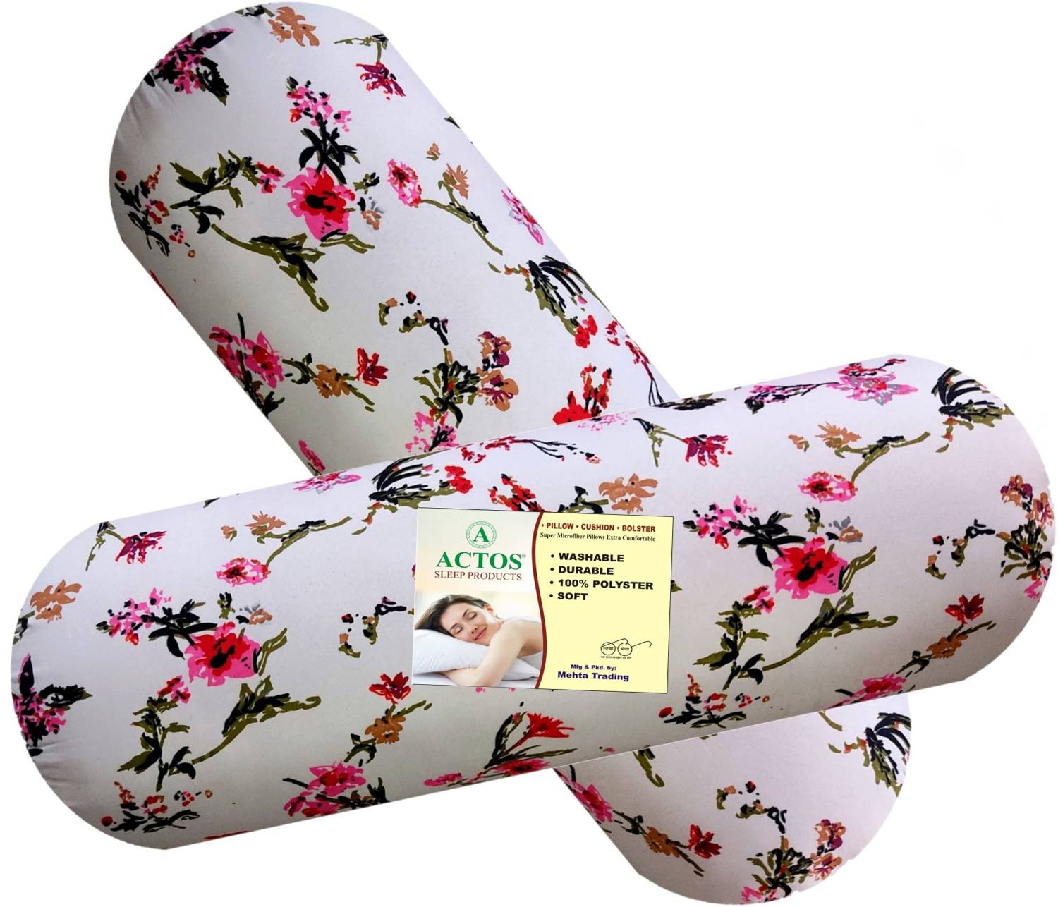 ACTOS Cotton Bolster Pack of 2 Abstract Round