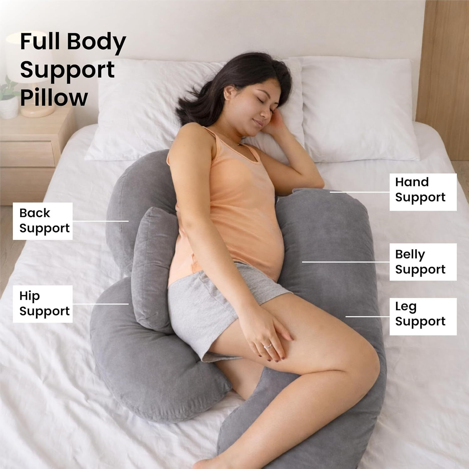 Image of MY ARMOR Microfibre Pregnancy Pillow Pack of 1 Solid