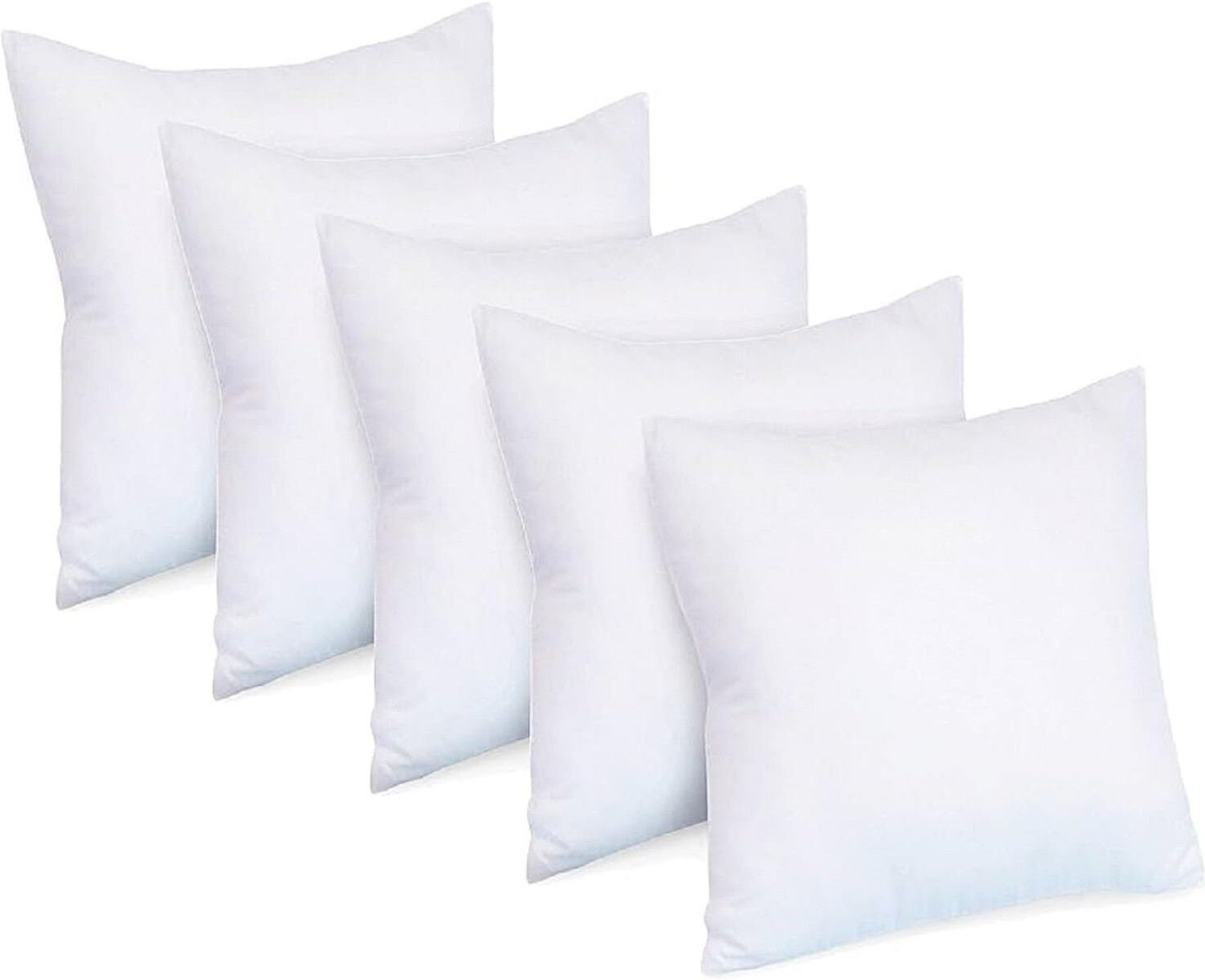 Image of VLYSIUM Polyester Fibre Cushion Pack of 5 Solid sofa pillows 40cm*40cm cushion fillers for sofa pillows (16x16 cm)