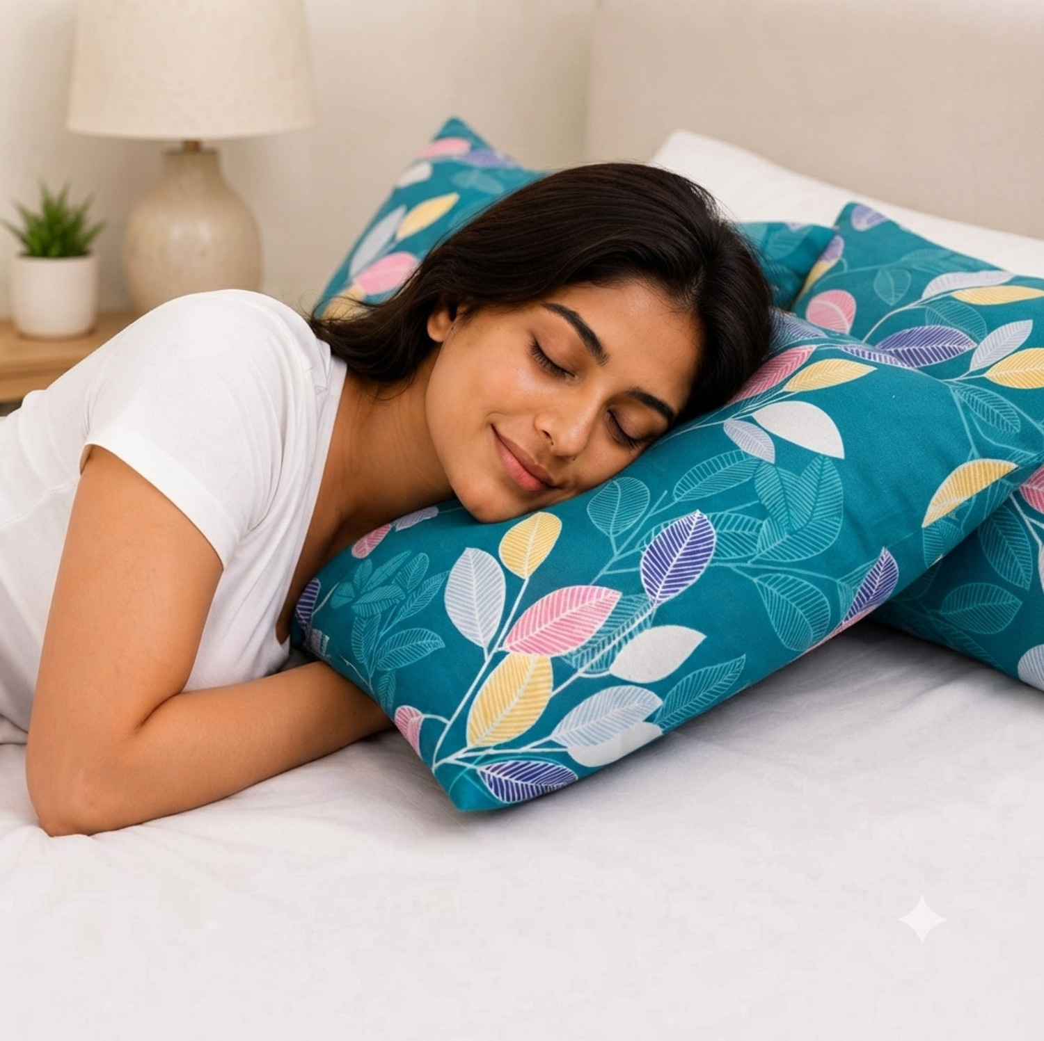 Image of Darkwild Microfibre Sleeping Pillow Pack of 4 Printed PREMIUM SLEEPING PILLOW (Multicolor)