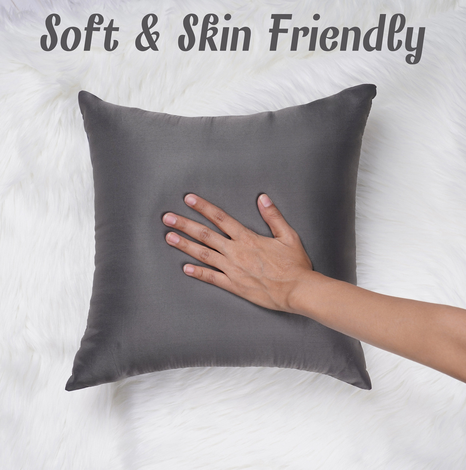 Image of VLYSIUM Polyester Fibre Cushion Pack of 6 Solid sofa pillows 35cm*35cm cushion fillers for sofa pillows (14x14 cm)