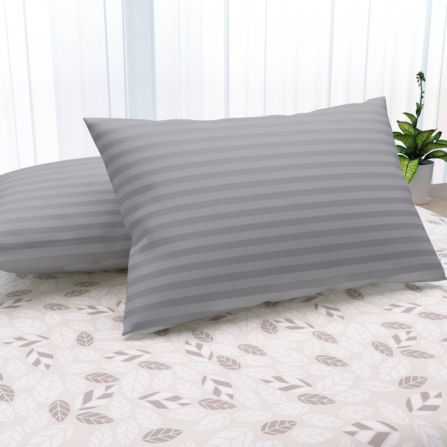 LA VERNE Microfibre Sleeping Pillow Pack of 2 Stripes