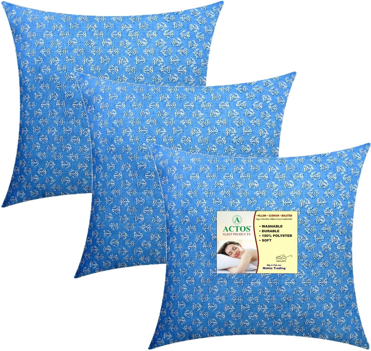 ACTOS Microfibre Cushion Pack of 3 Floral