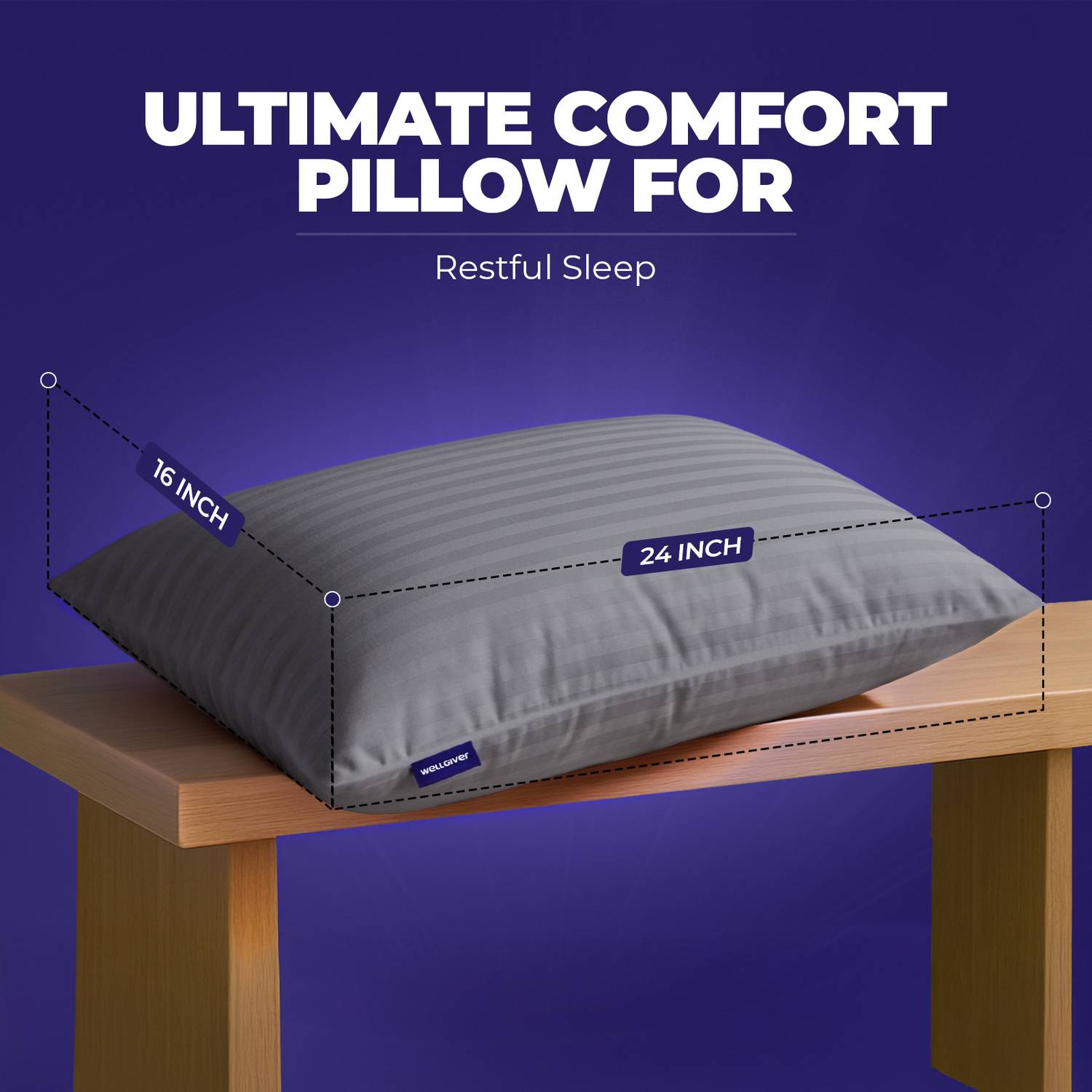 WELLGIVER Microfibre Pillow Pack of 2, 41x61 cm - Image 4