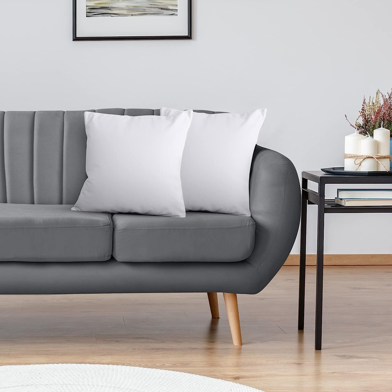 Image of VLYSIUM Polyester Fibre Cushion Pack of 4 Solid cushion 18x18 inch fillers for sofa pillow (45*45 cm)