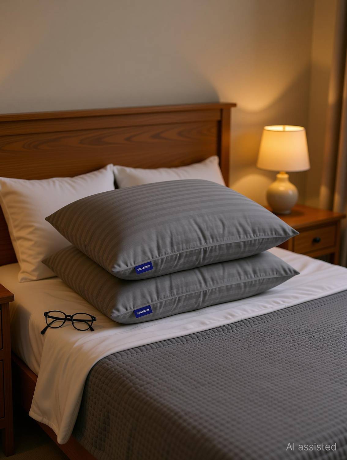 WELLGIVER Microfibre Pillow Pack of 2, 41x61 cm - Image 1