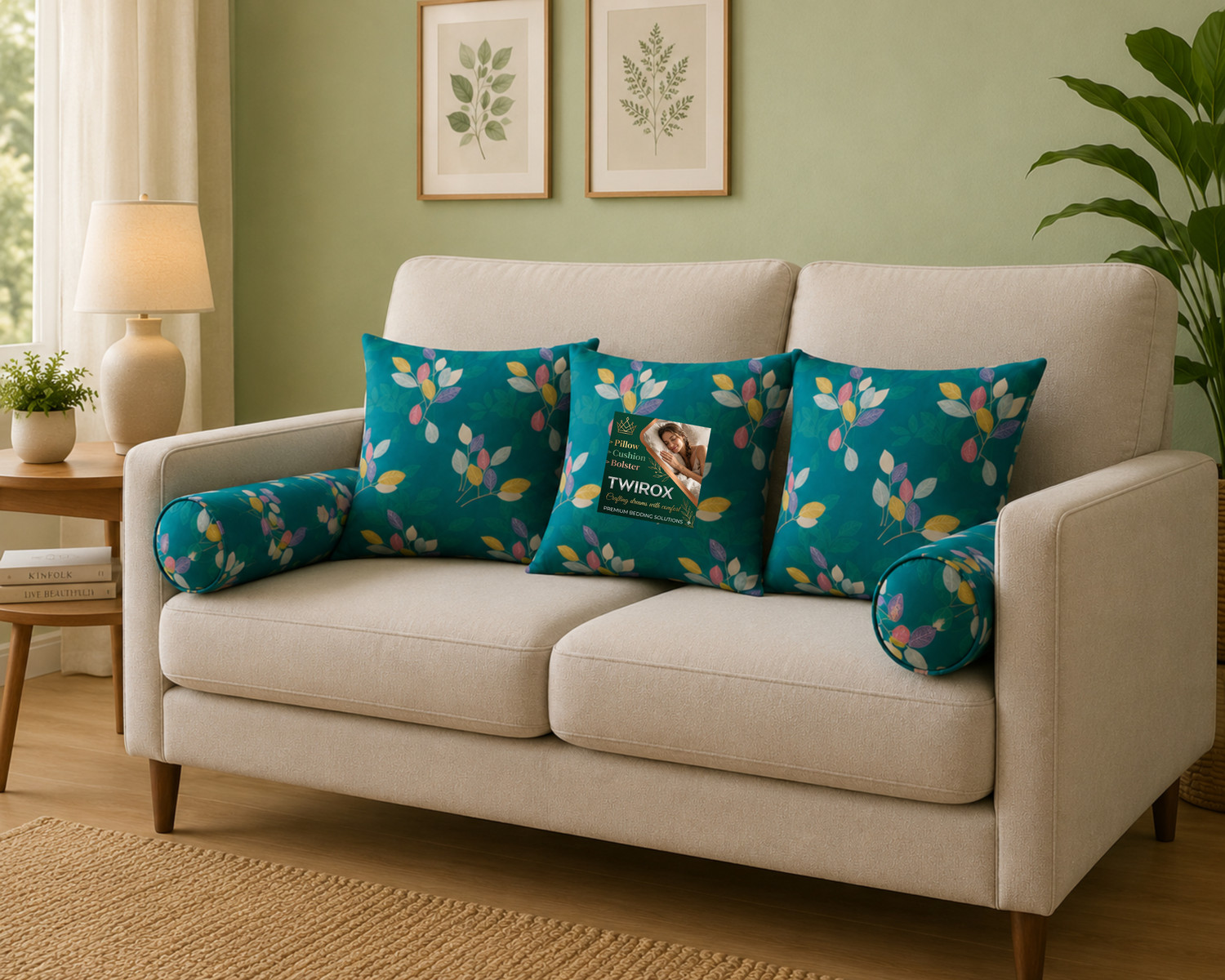 Image of TWIROX Microfibre Bolster Pack of 5 Geometric Luxury
