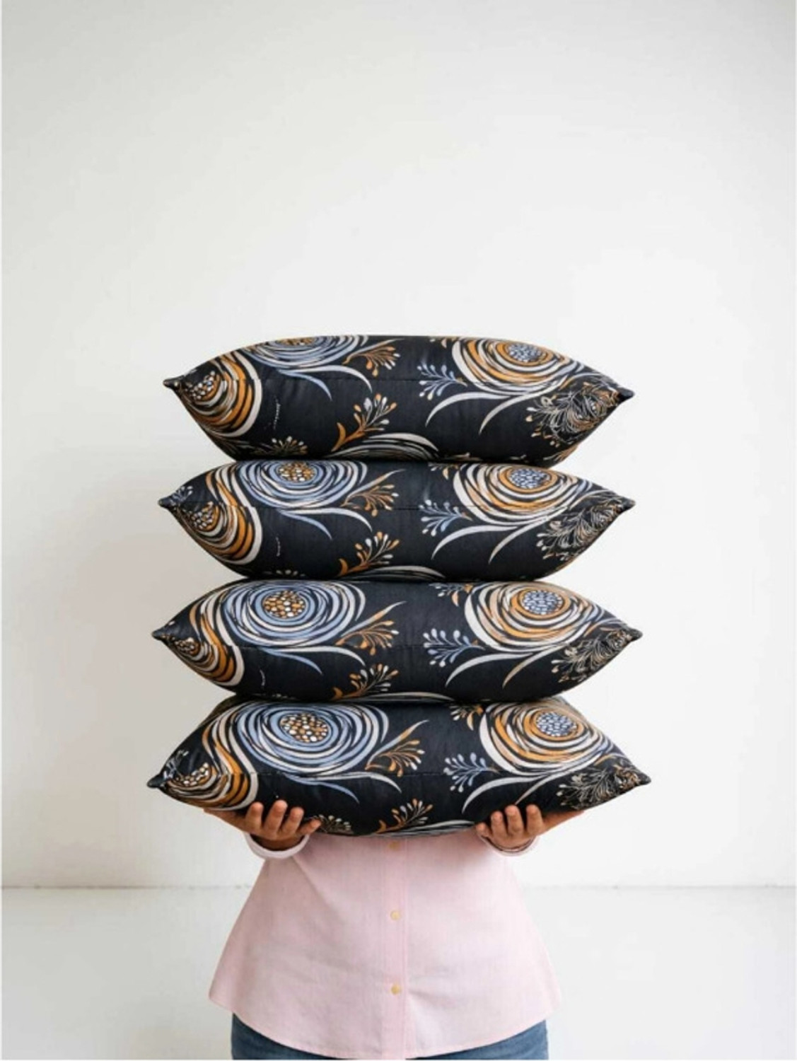 Image of vyomfit Microfibre Sleeping Pillow Pack of 6 Abstract
