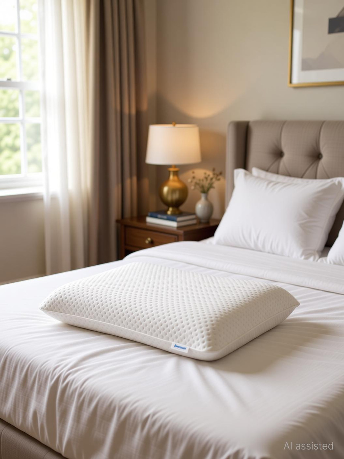 Image of Paramount Memory Foam Sleeping Pillow Pack of 2 Solid