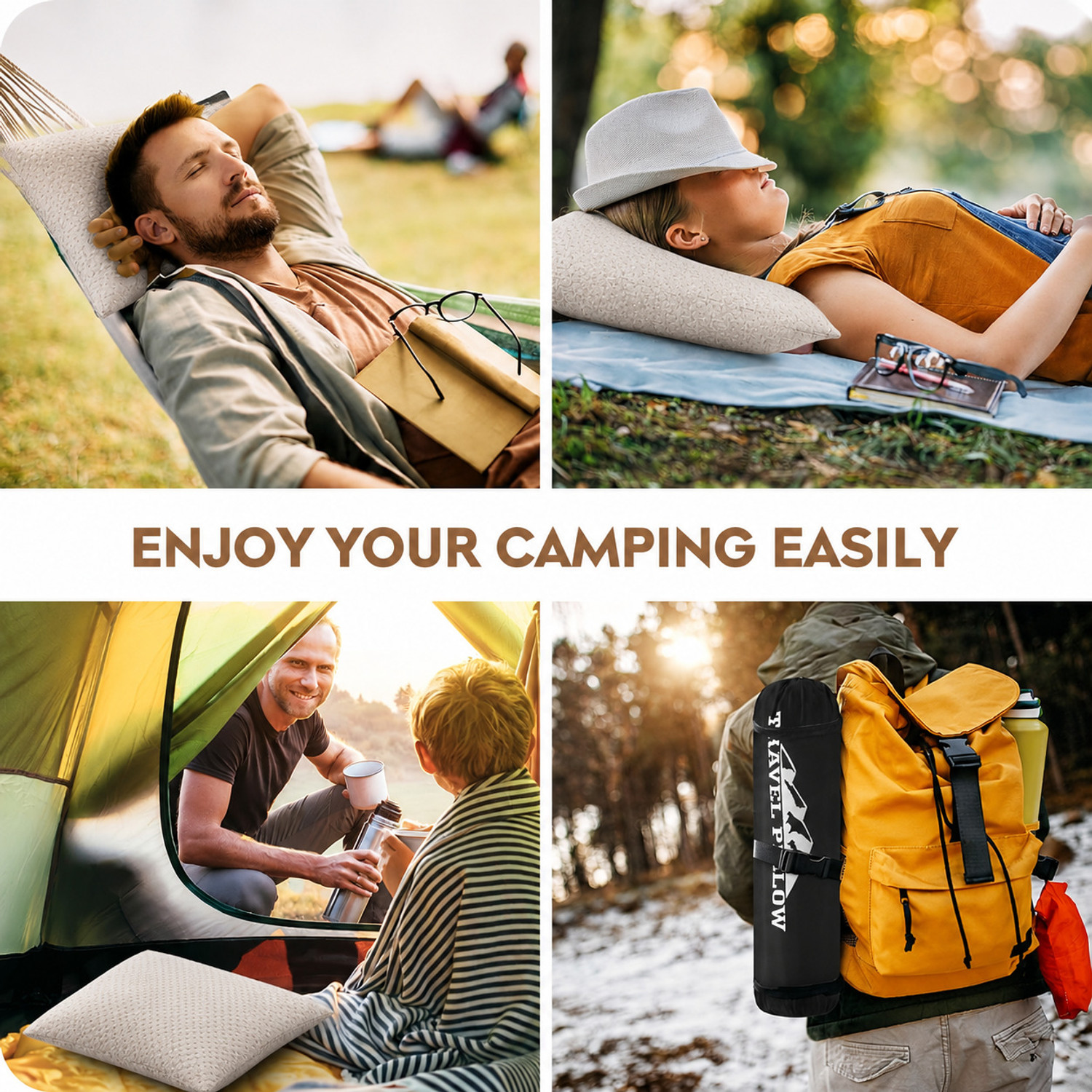Image of HOMBOX Memory Foam Orthopaedic Pillow Pack of 2 Abstract Travel Pillow / Camping Pillow