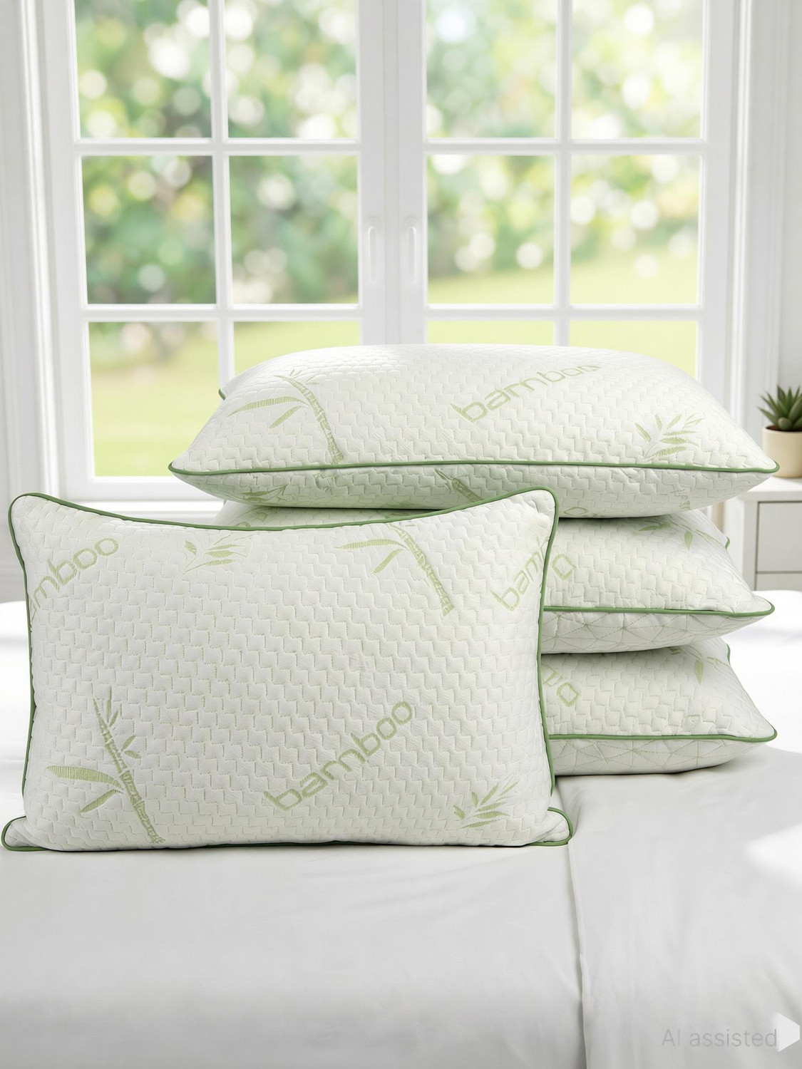 Image of AYKA Microfibre Sleeping Pillow Pack of 4 Solid Soft Microfiber Pillows