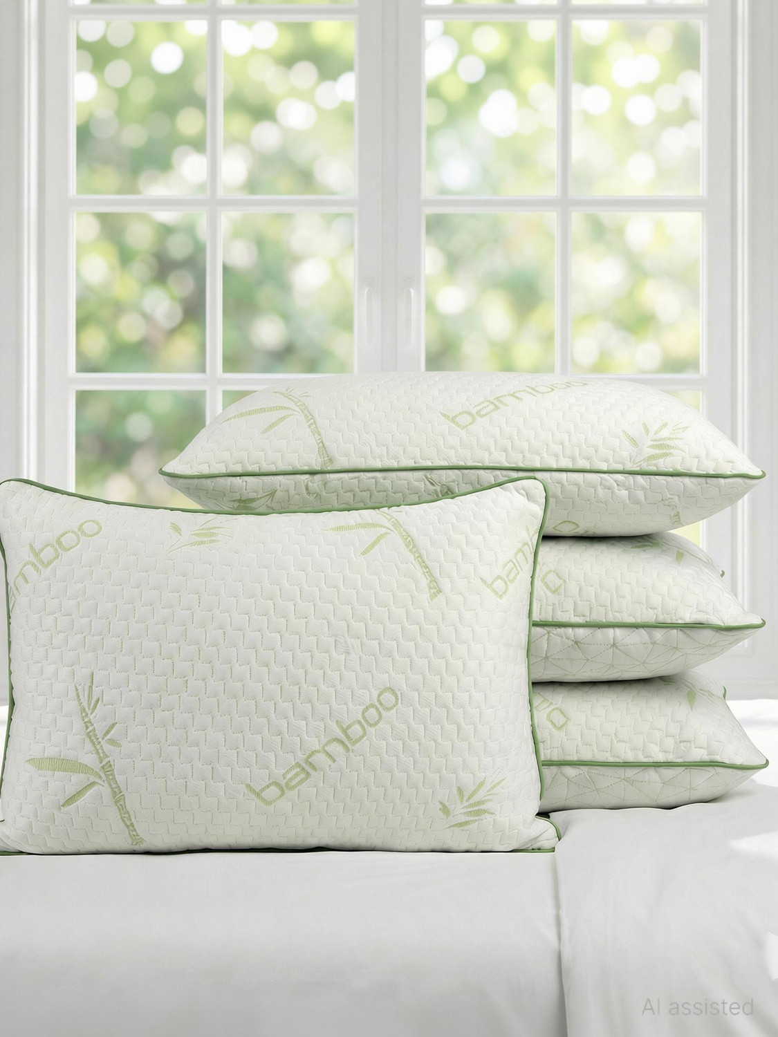 Image of AYKA Microfibre Sleeping Pillow Pack of 4 Solid Soft Microfiber Pillows