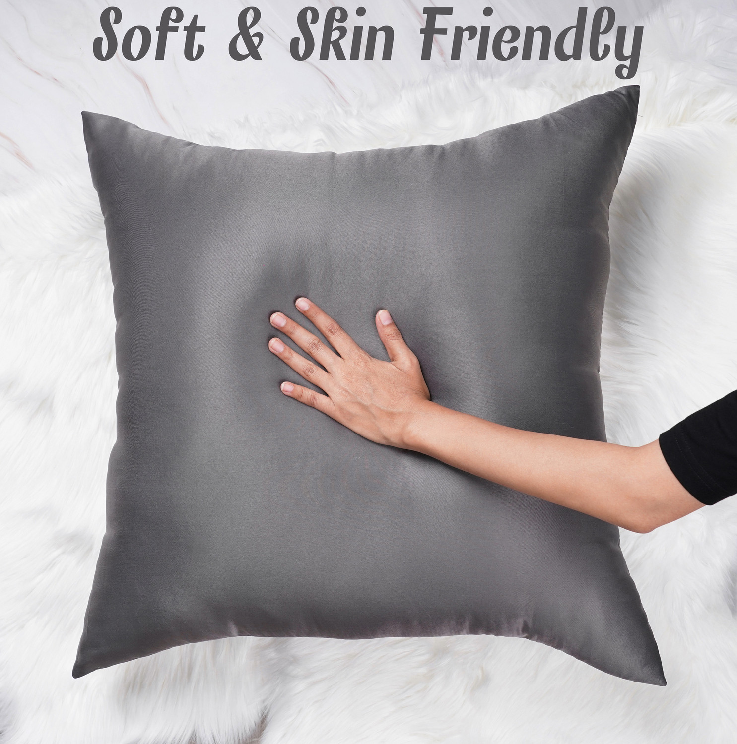 Image of VLYSIUM Polyester Fibre Cushion Pack of 6 Solid 24x24 inch big size cushion for sofa pillow set of 3 (60 cm*60 cm)