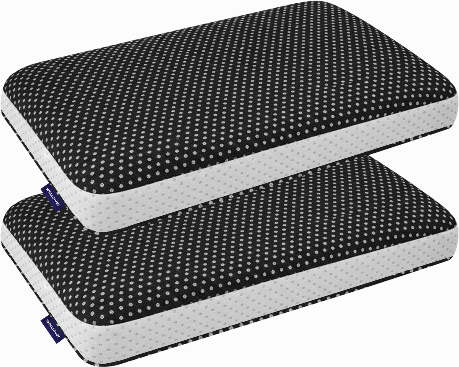 Image of WELLGIVER Memory Foam Sleeping Pillow Pack of 2 Geometric Luxury
