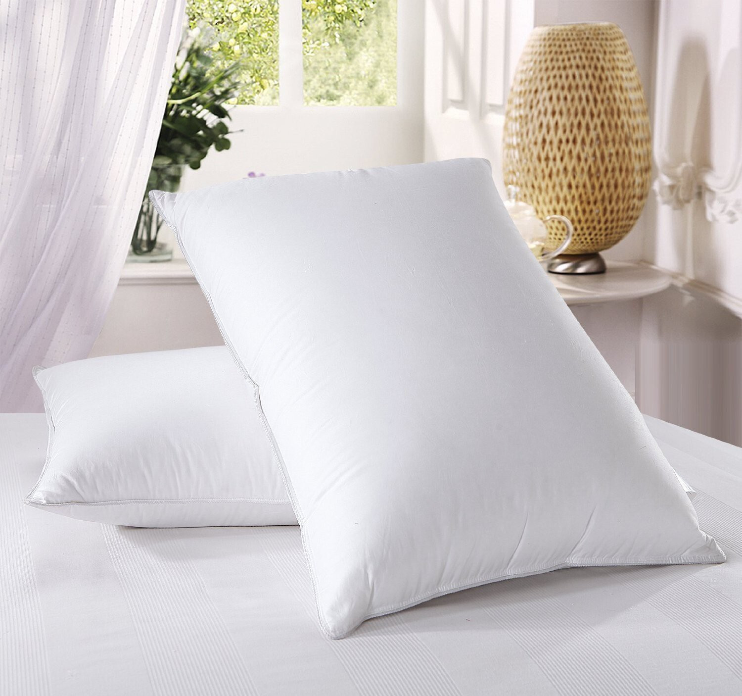 Image of JDX Polyester Fibre Sleeping Pillow Pack of 2 Solid