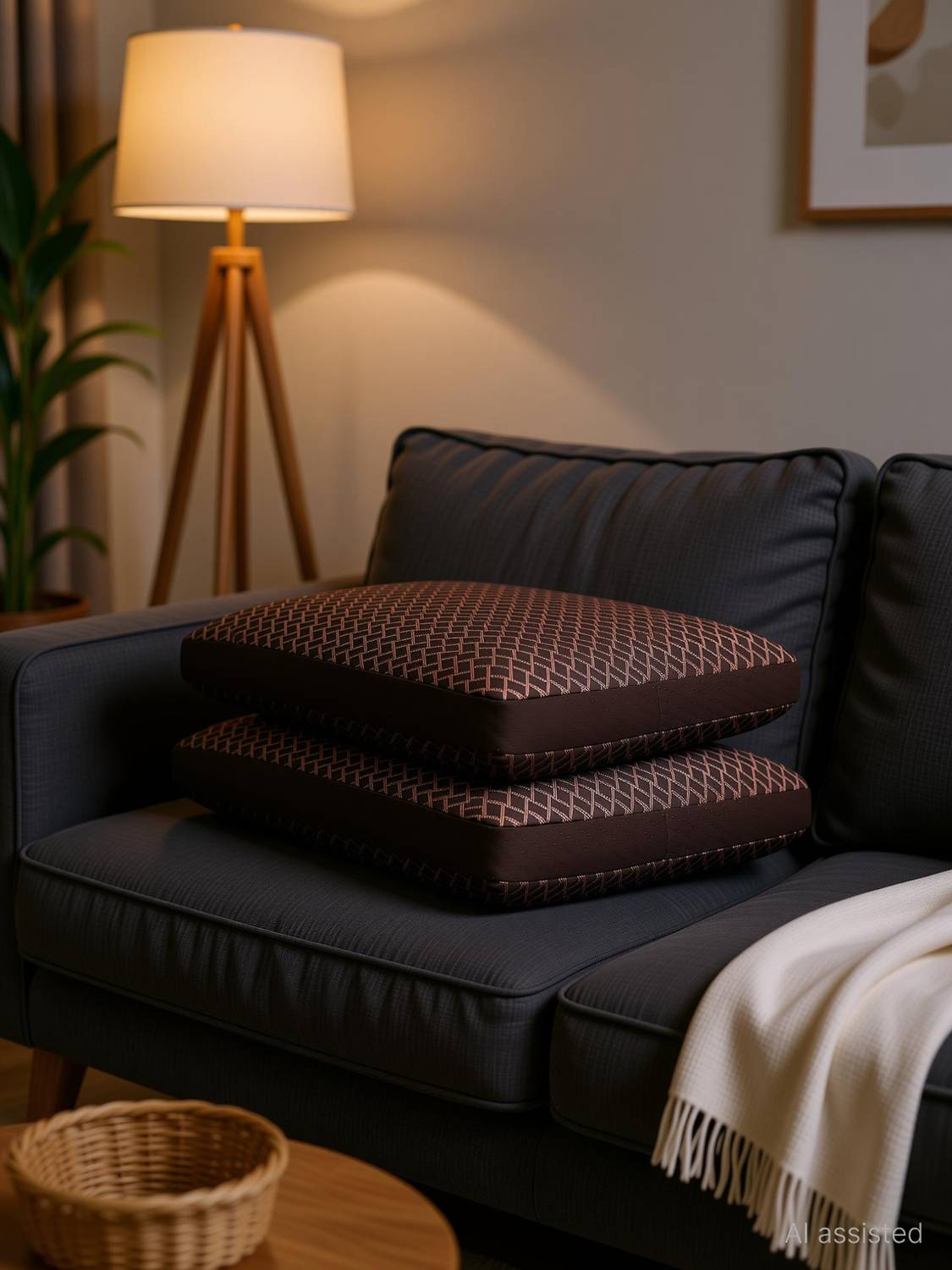 LA VERNE Memory Foam Sleeping Pillow Pack of 2 Geometric Luxury