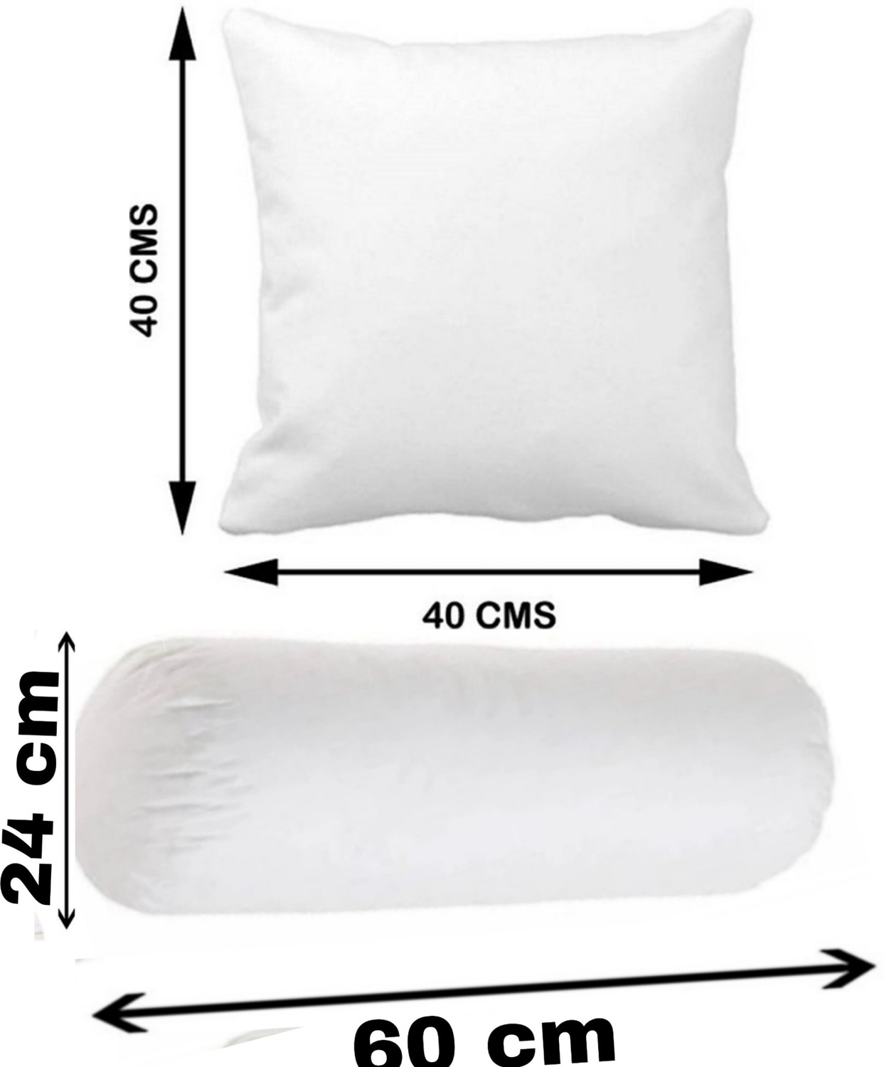 Image of RACCOON Microfibre Bolster Pack of 5 Solid Combo Set Of 3 Premium Cushions & 2 Luxurious