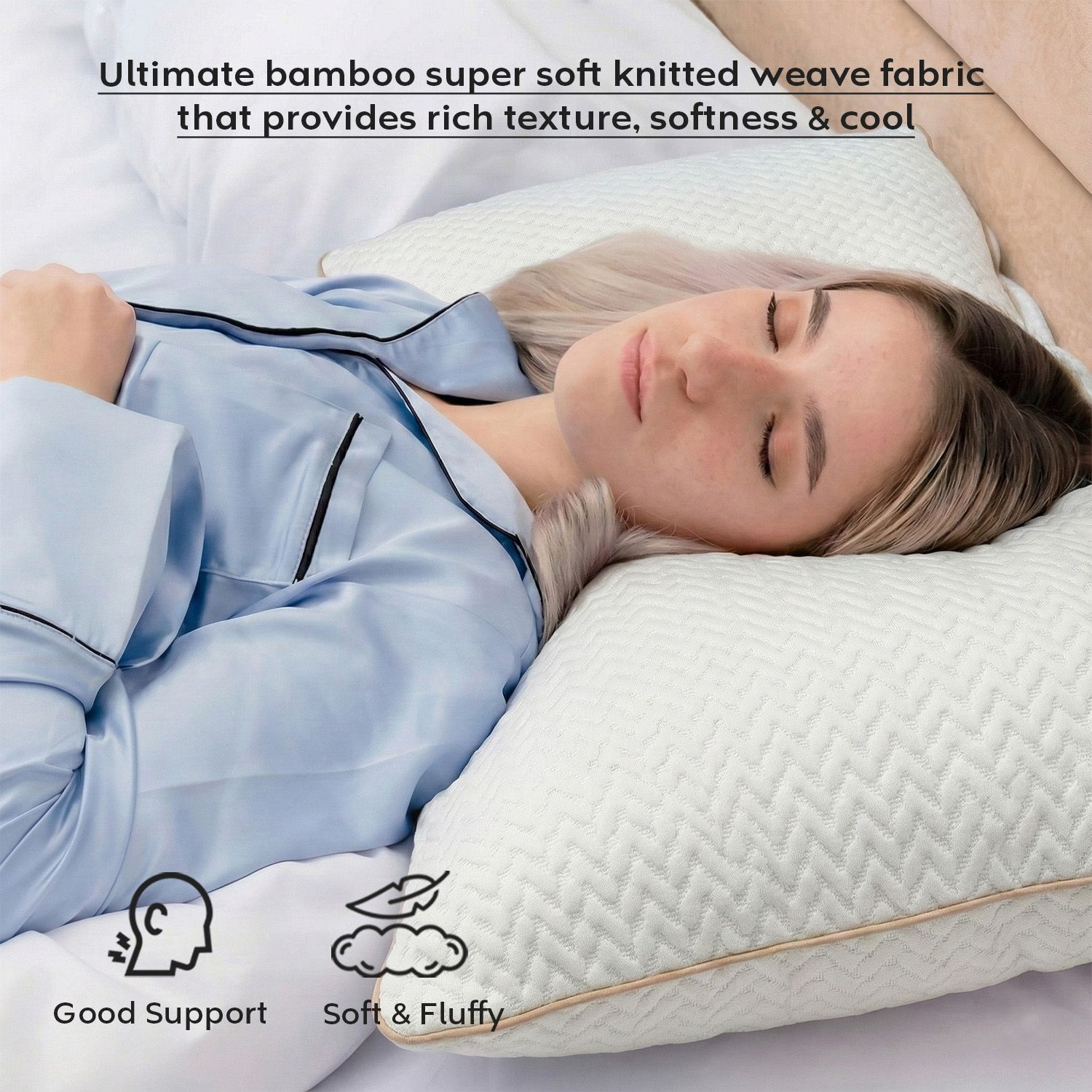 Image of AYKA Microfibre Sleeping Pillow Pack of 2 Solid Soft Microfiber Pillow for Sleeping
