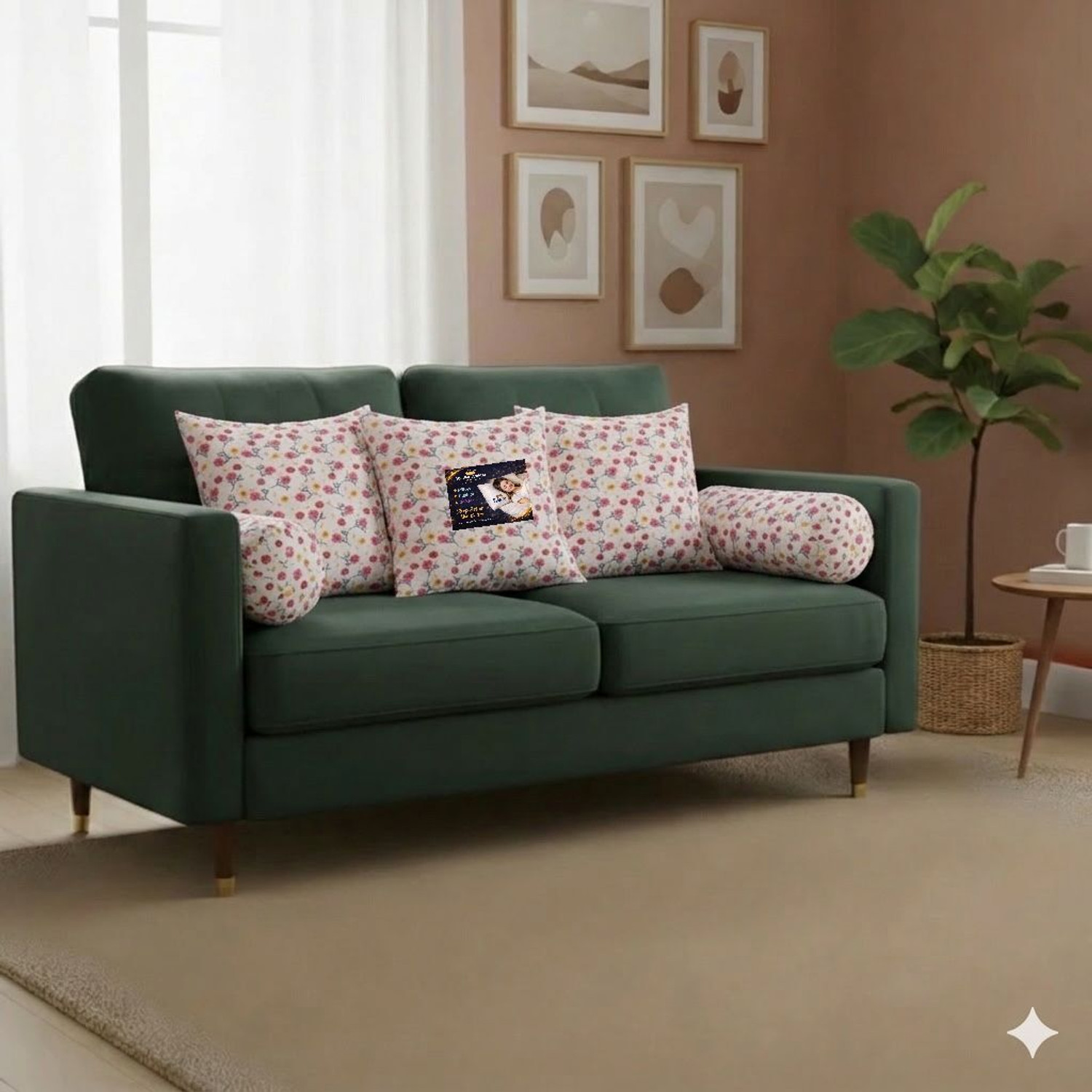 Image of vyomfit Microfibre Bolster Pack of 5 Printed Comfortable