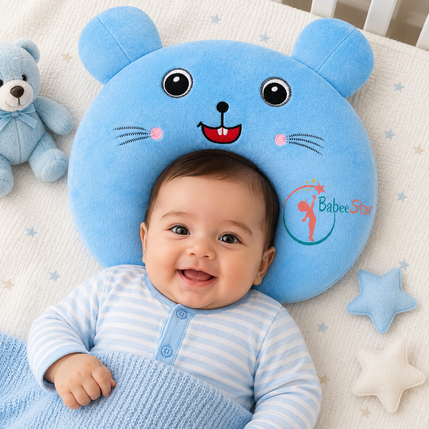 Image of Babeestar Mustard Seeds, Microfibre Baby Pillow Pack of 1 Animals Cartoon Kids Pillow | Sleeping Cushion for Girls | Cute Animal Print