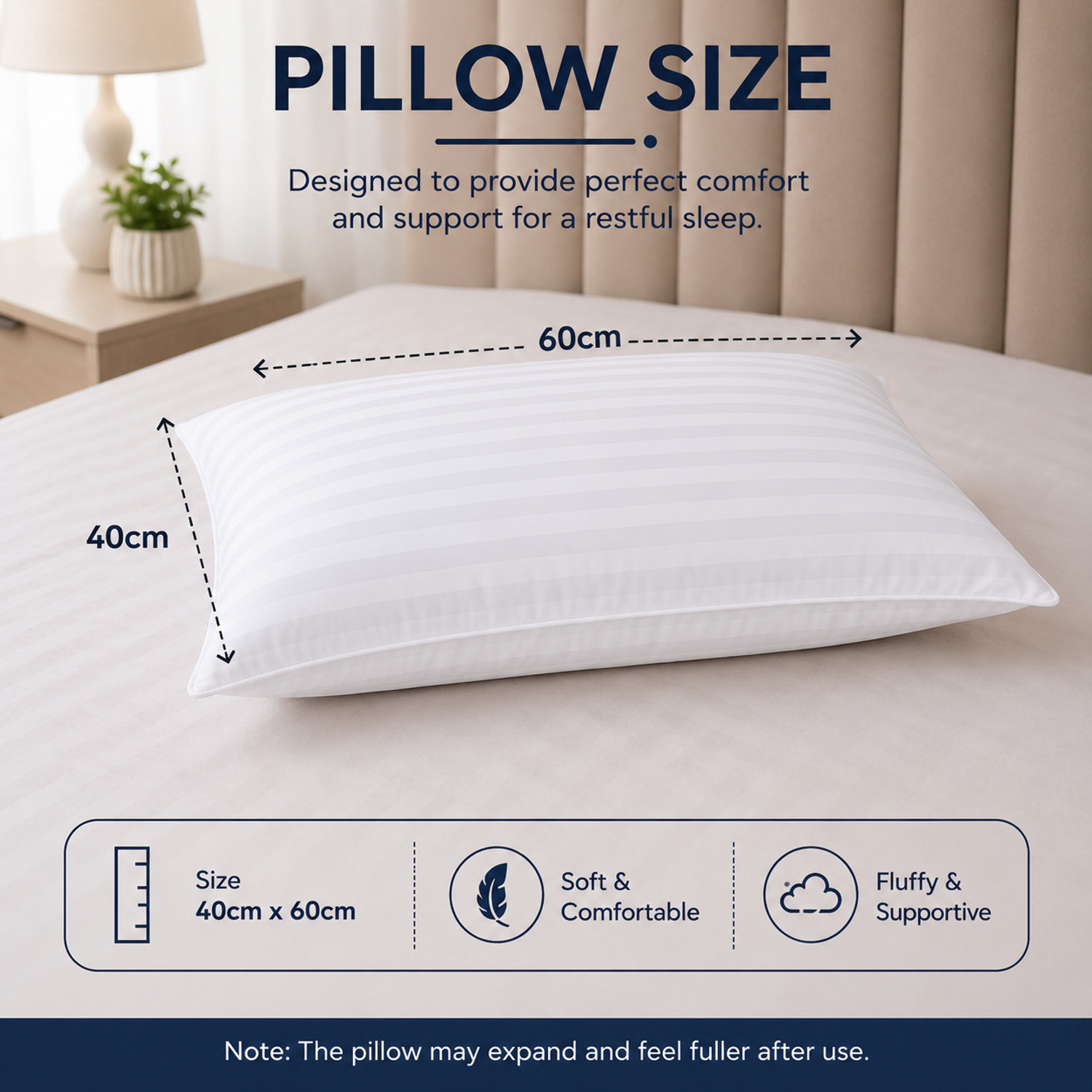 Image of Sleep Yoga Microfibre Sleeping Pillow Pack of 2 Solid HOME FURNISING