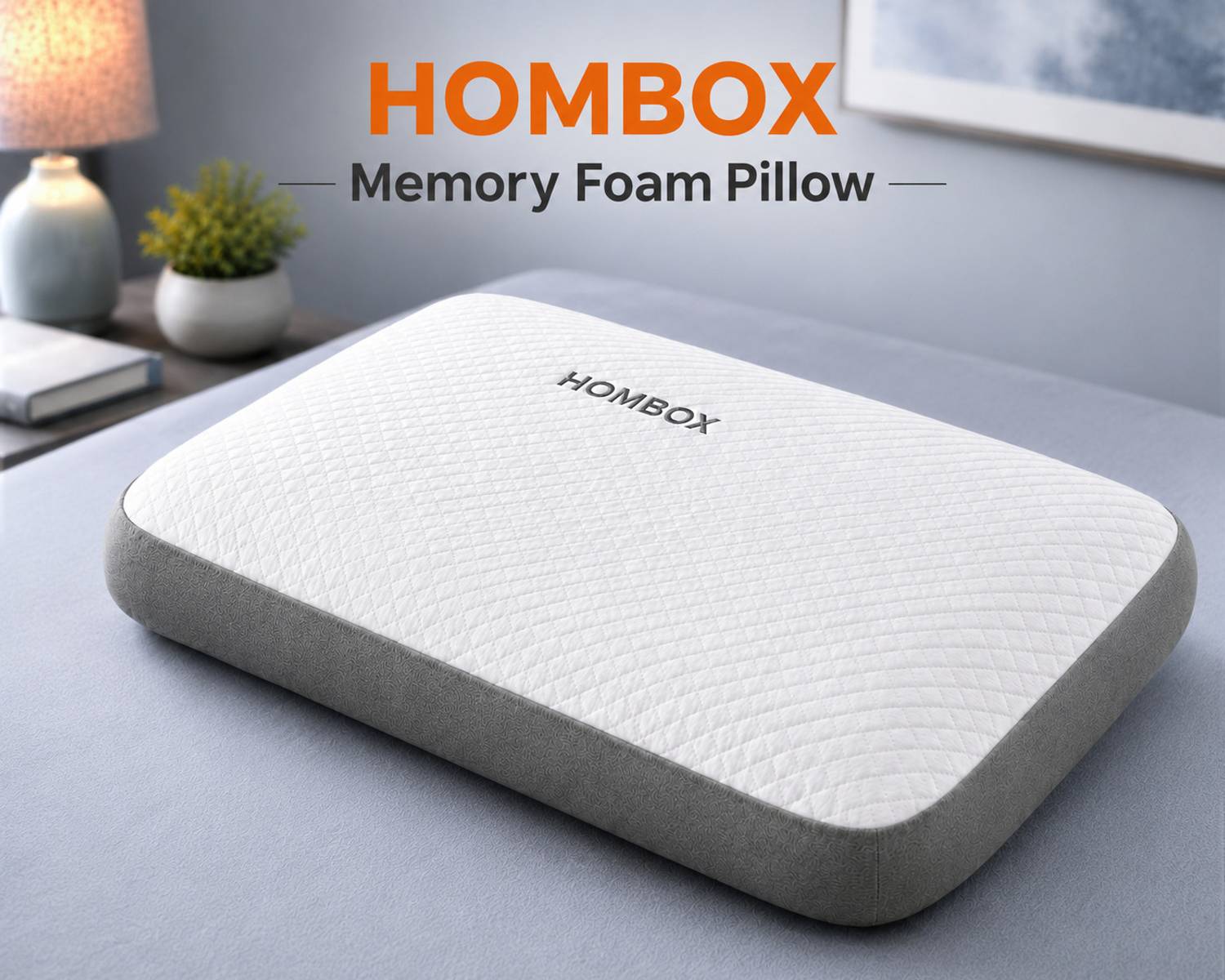 HOMBOX Memory Foam Orthopaedic Queen Size Pillow Pack of 1