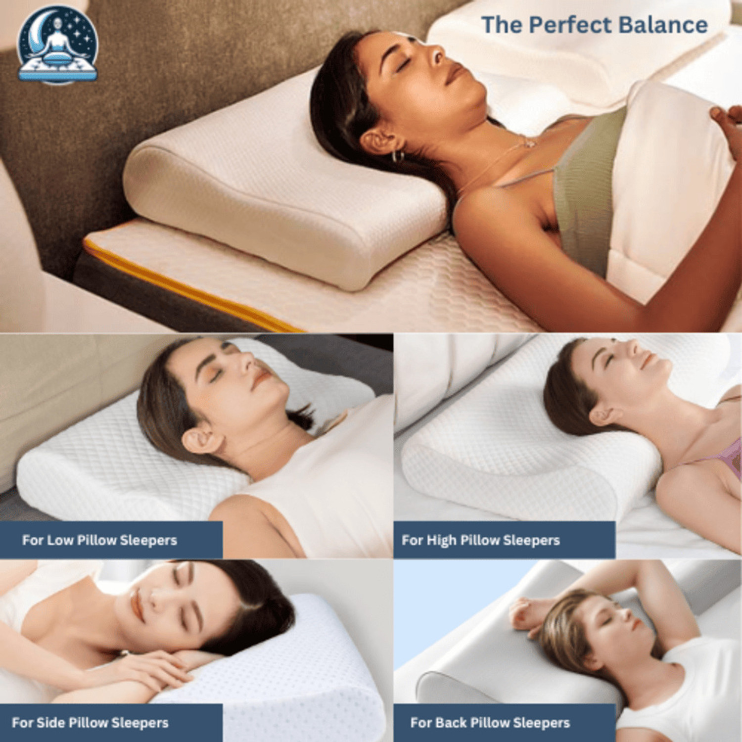 Image of Sleep Yoga Foam, Memory Foam, Latex, Gel Orthopaedic Pillow Pack of 1 Solid Memorey foam pillow