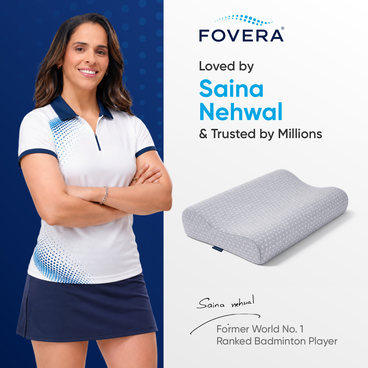 Image of FOVERA Memory Foam Cervical Pack of 1 Solid Cervical Pillow for Neck & Shoulder Pain Relief