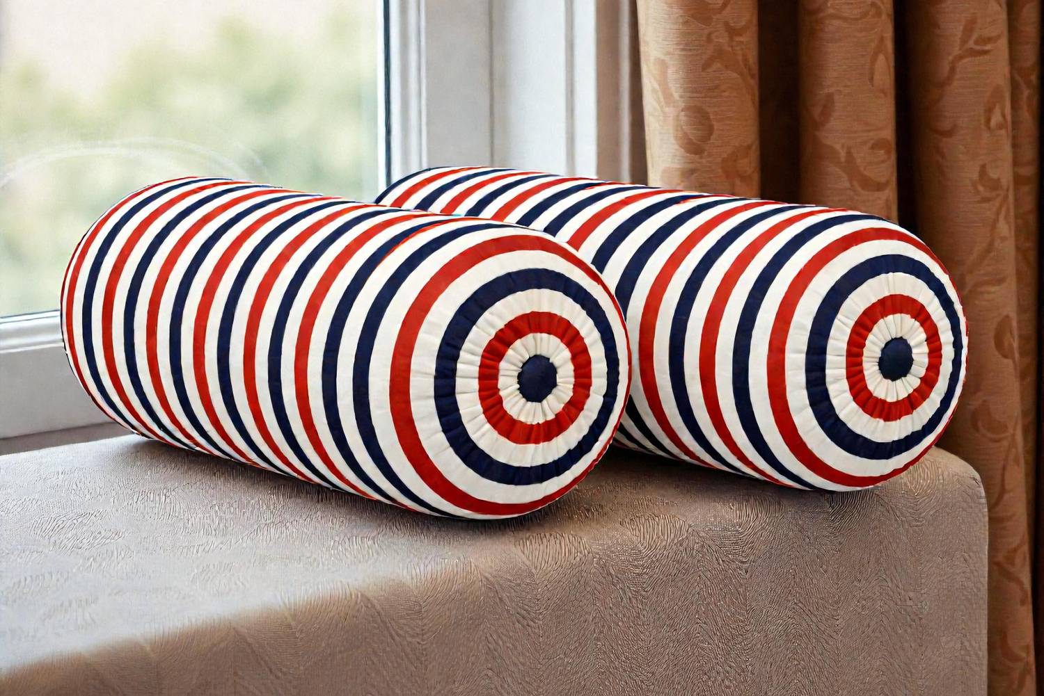 ACTOS Microfibre Bolster Pack of 2 Geometric Combo Set Of 2