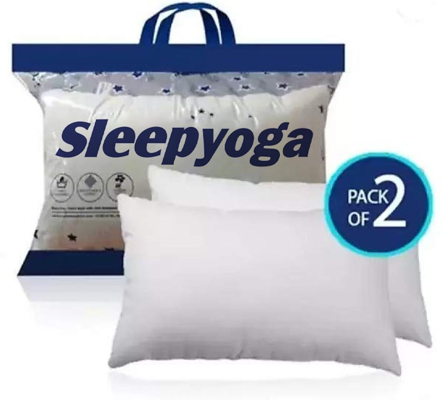 Image of Sleep Yoga Polyester Fibre, Microfibre Sleeping Pillow Pack of 2 Solid COMFORT PILLOW(ULTRA SOFT )