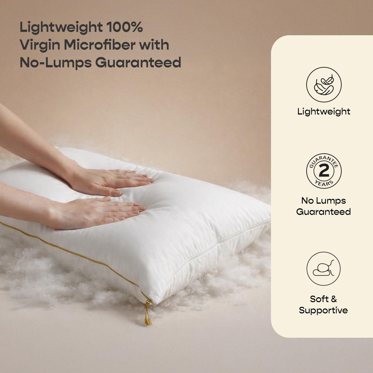 Image of SleepyCat Microfibre Sleeping Pillow Pack of 4 Solid Cloud