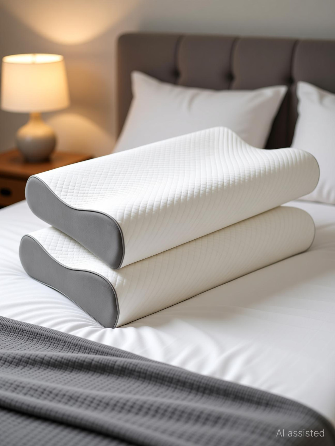 Image of Mashur fab Memory Foam Orthopaedic Pillow Pack of 2 Solid