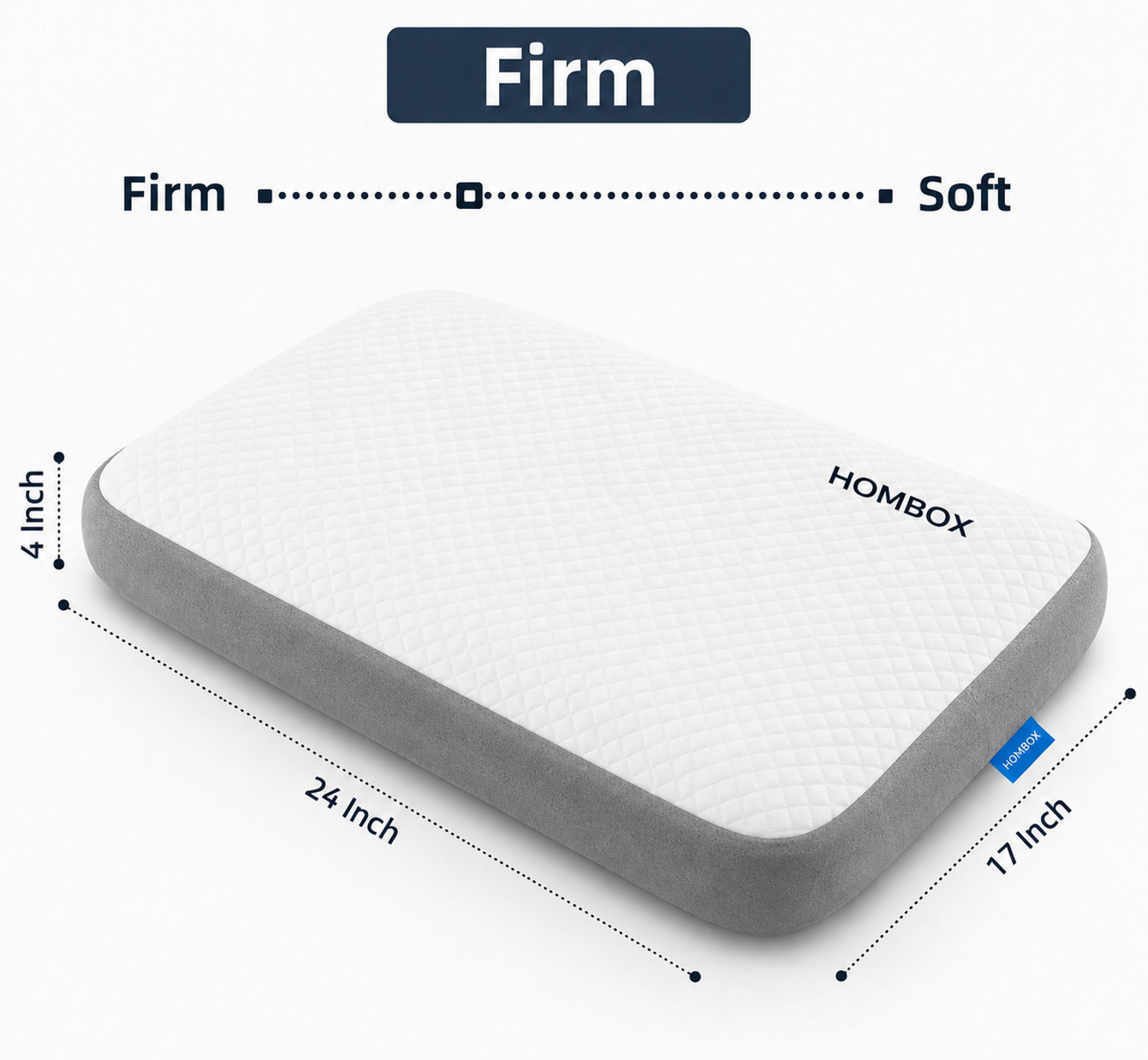 Image of HOMBOX Memory Foam Orthopaedic Pillow Pack of 1 Geometric Queen Size Memory Foam Pillow