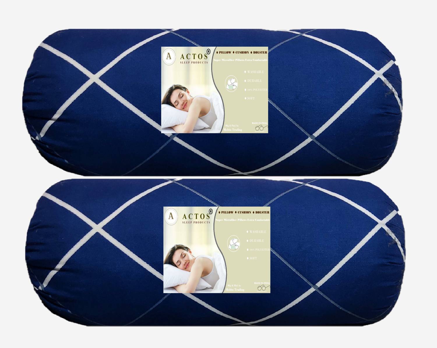 ACTOS Cotton Bolster Pack of 2 Stripes