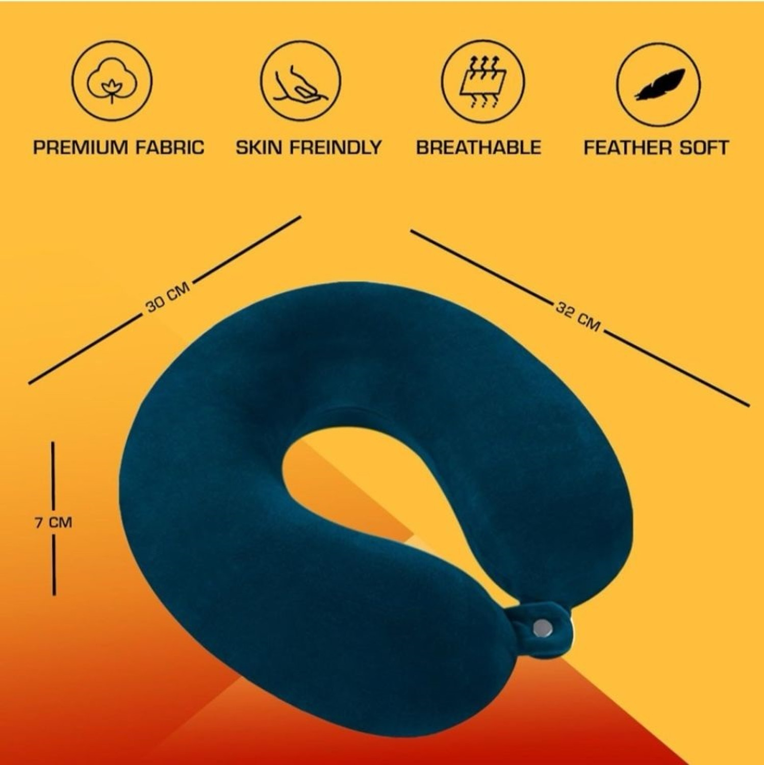 Image of TrendTryst Polyester Fibre Travel Pillow Pack of 1 Nature Fashion