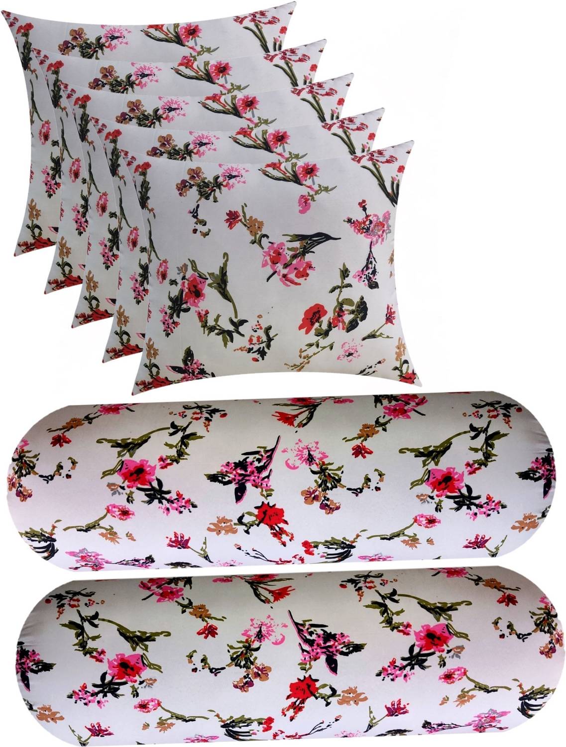 ACTOS Cotton Cushion Pack of 7 Floral