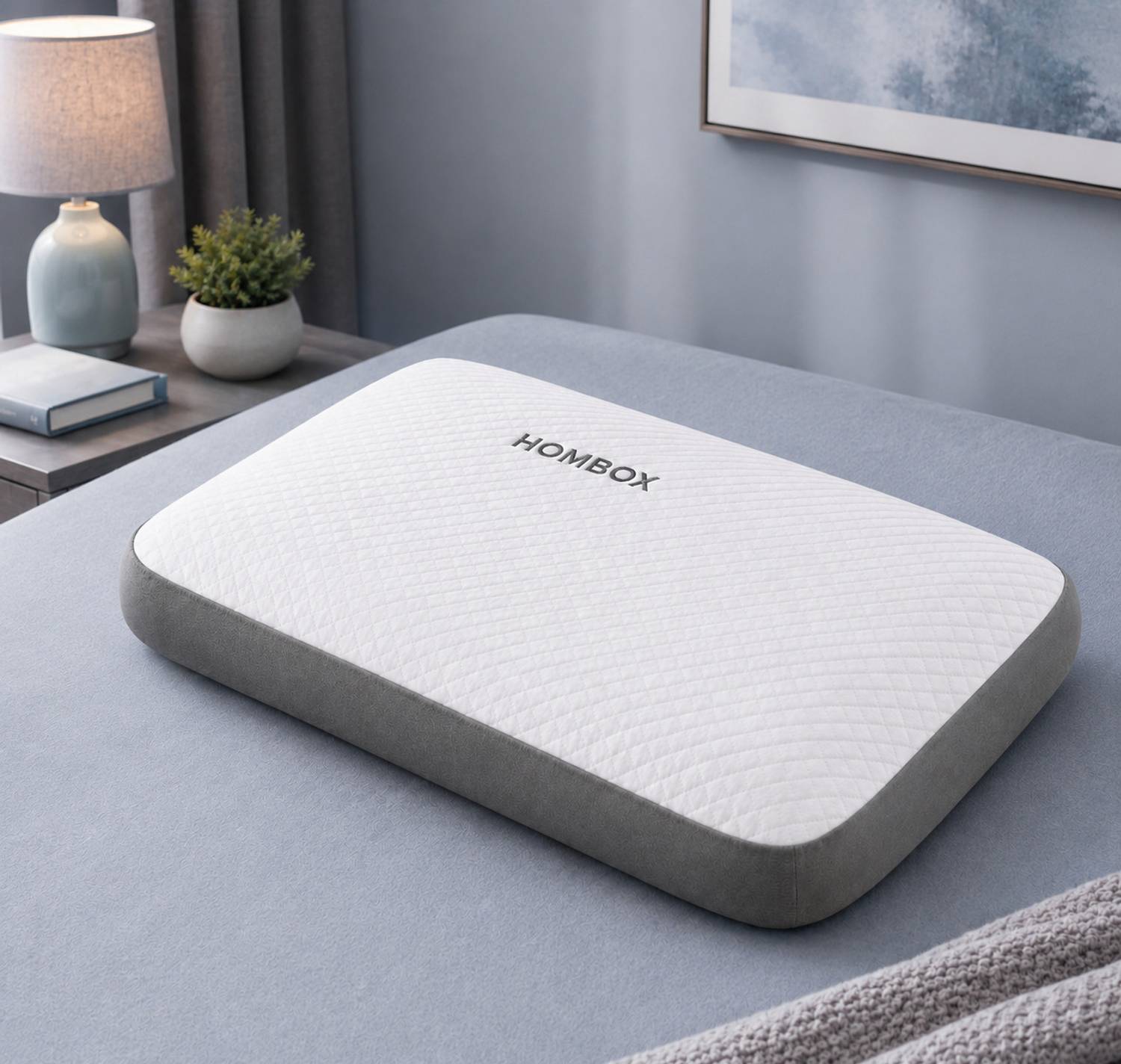 HOMBOX Memory Foam Orthopaedic Queen Size Pillow Pack of 1 - Image 4