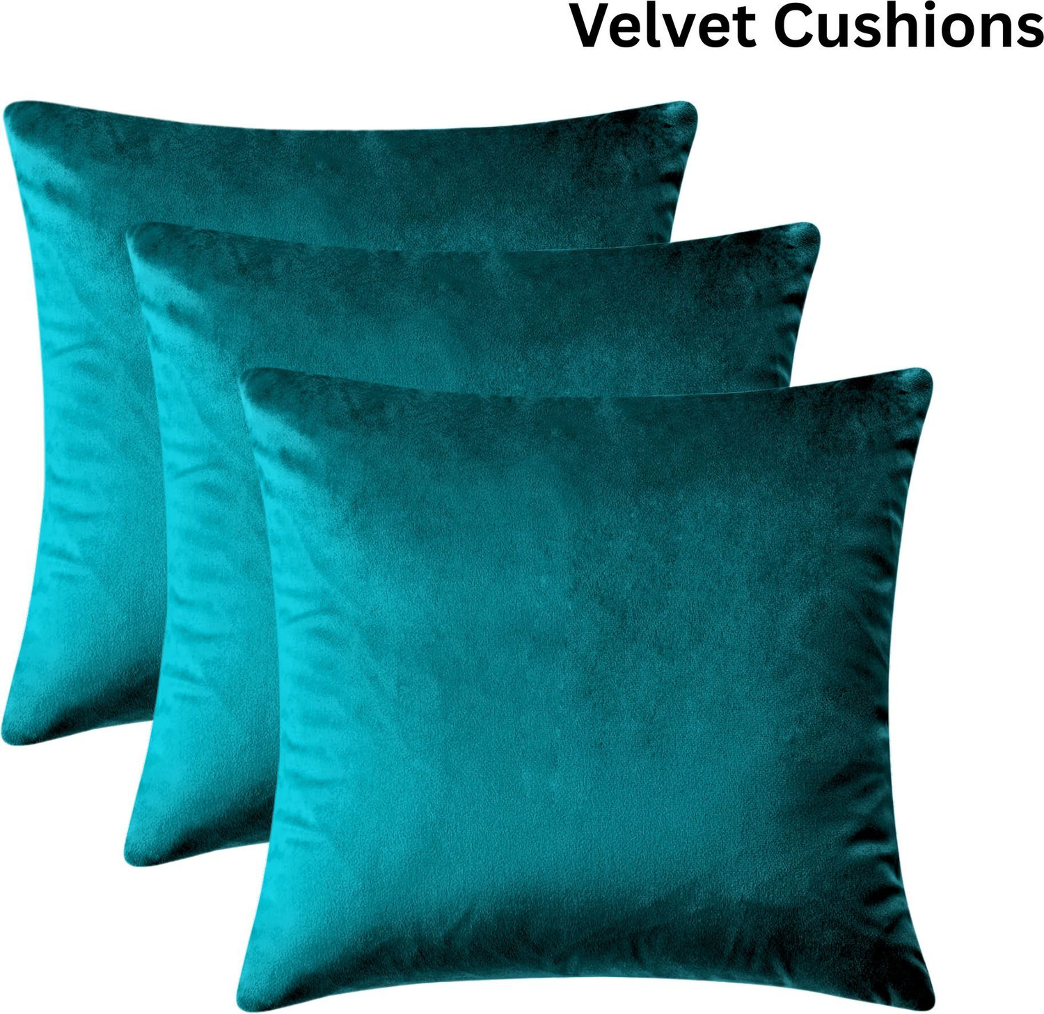 Image of maatrikaa Microfibre Cushion Pack of 3 Solid - Maatrikaa Velvet Luxury Throw Pillow for Sofa and Bed