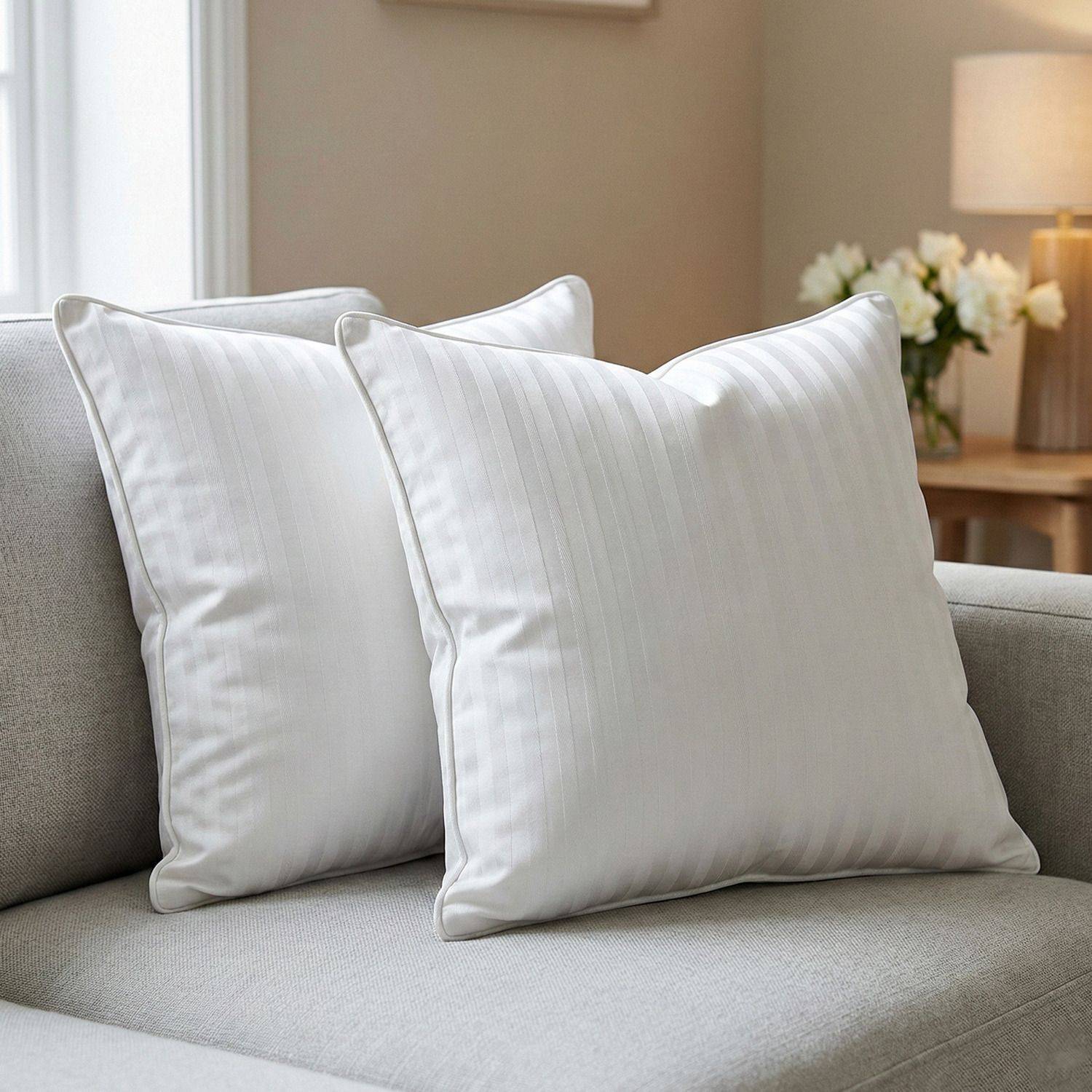 AYKA Microfibre Cushion Pack of 2 Solid satinstrip_cushion_12x12_pack_2