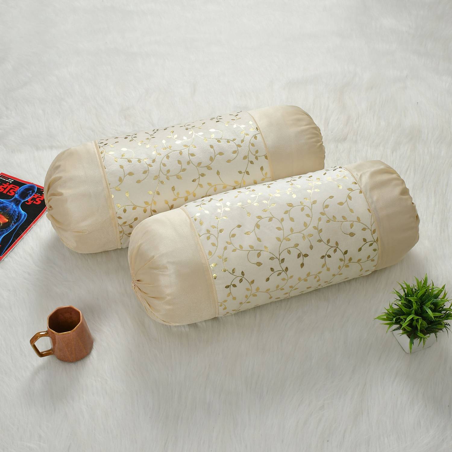 balko Microfibre Bolster Pack of 2 Floral