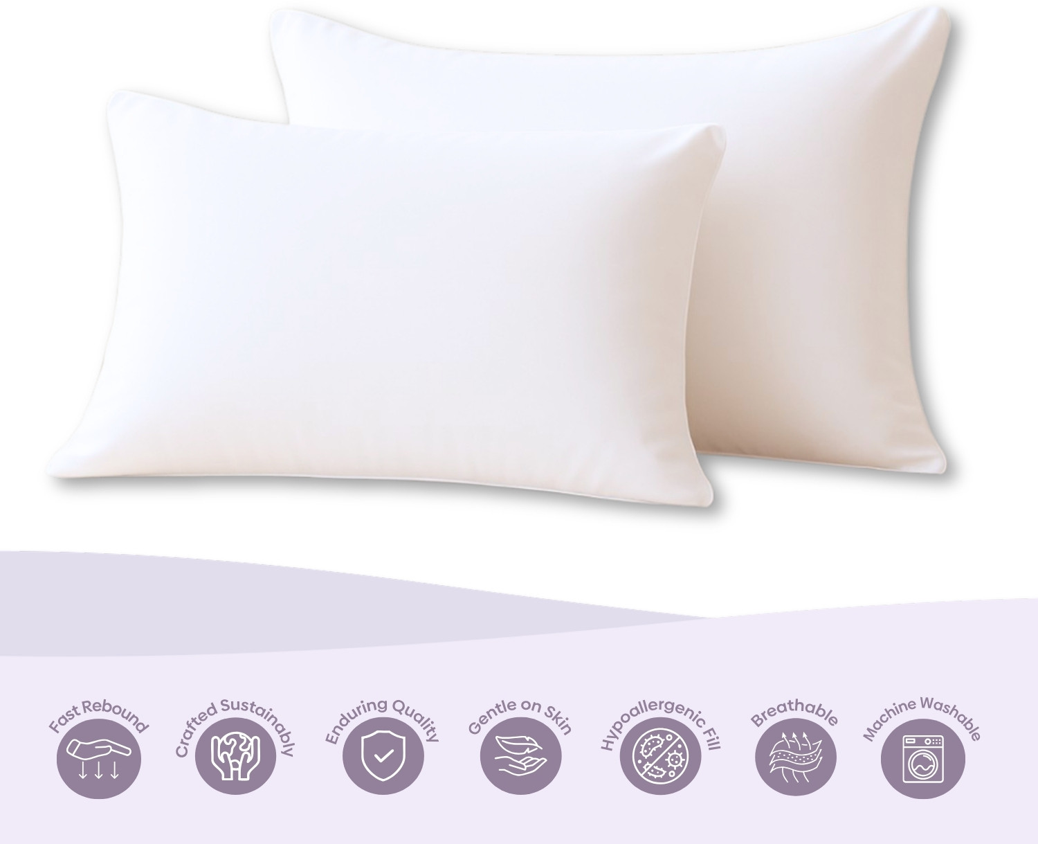 Image of haus & kinder Microfibre Body Pillow Pack of 2 Solid