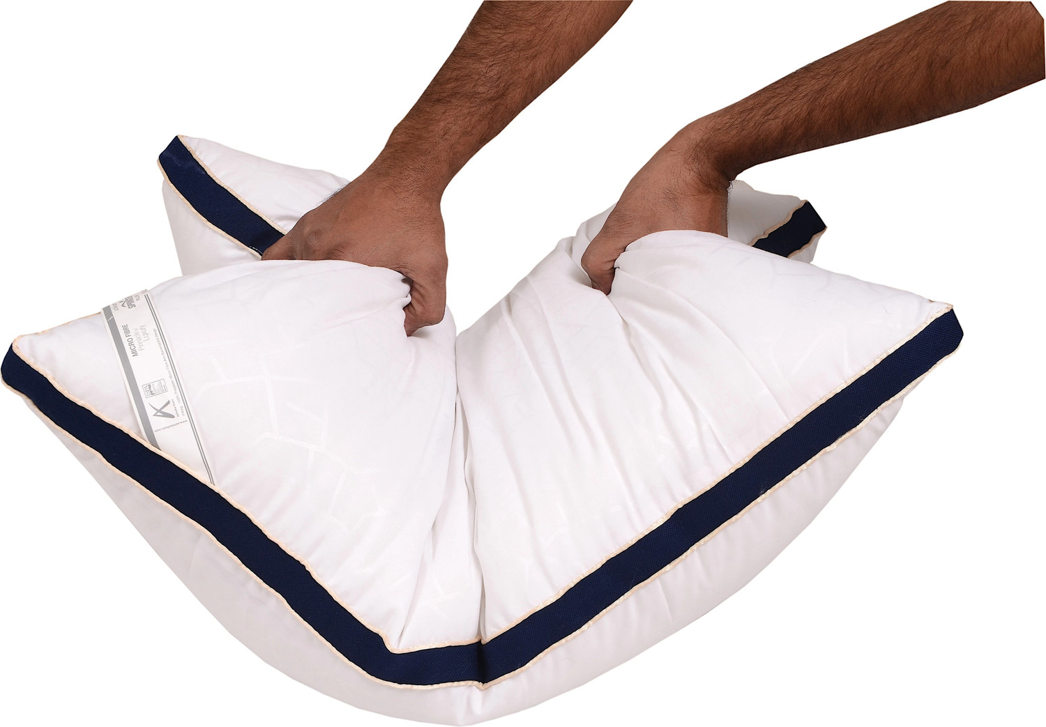 Image of SPRINGTEK Microfibre Sleeping Pillow Pack of 2 Solid