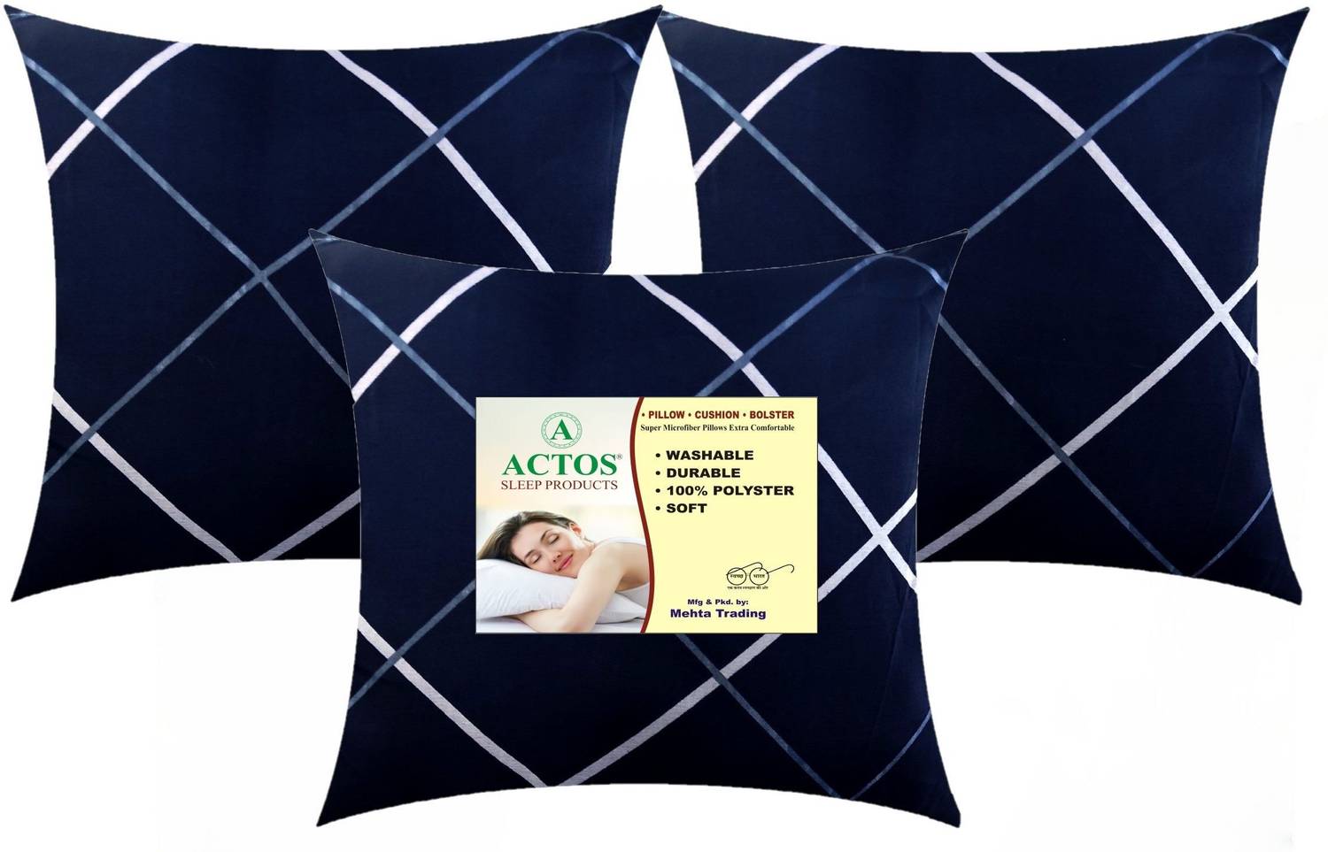 ACTOS Microfibre Cushion Pack of 3 Geometric