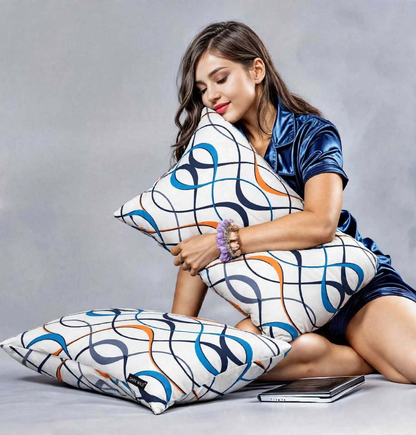 Image of Victostar Microfibre Sleeping Pillow Pack of 2 Printed (Multicolor)