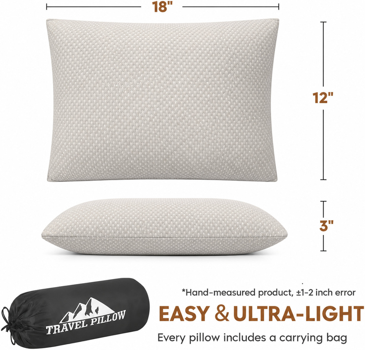 Image of HOMBOX Memory Foam Orthopaedic Pillow Pack of 2 Abstract Travel Pillow / Camping Pillow
