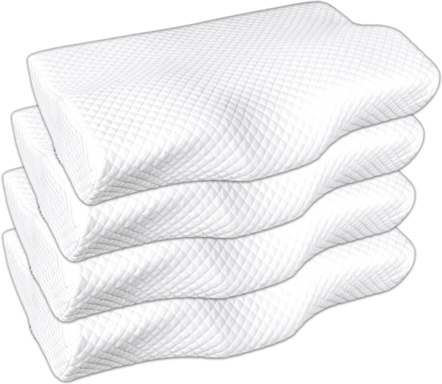 Image of Flipkart SmartBuy Memory Foam Orthopaedic Pillow Pack of 4 Solid