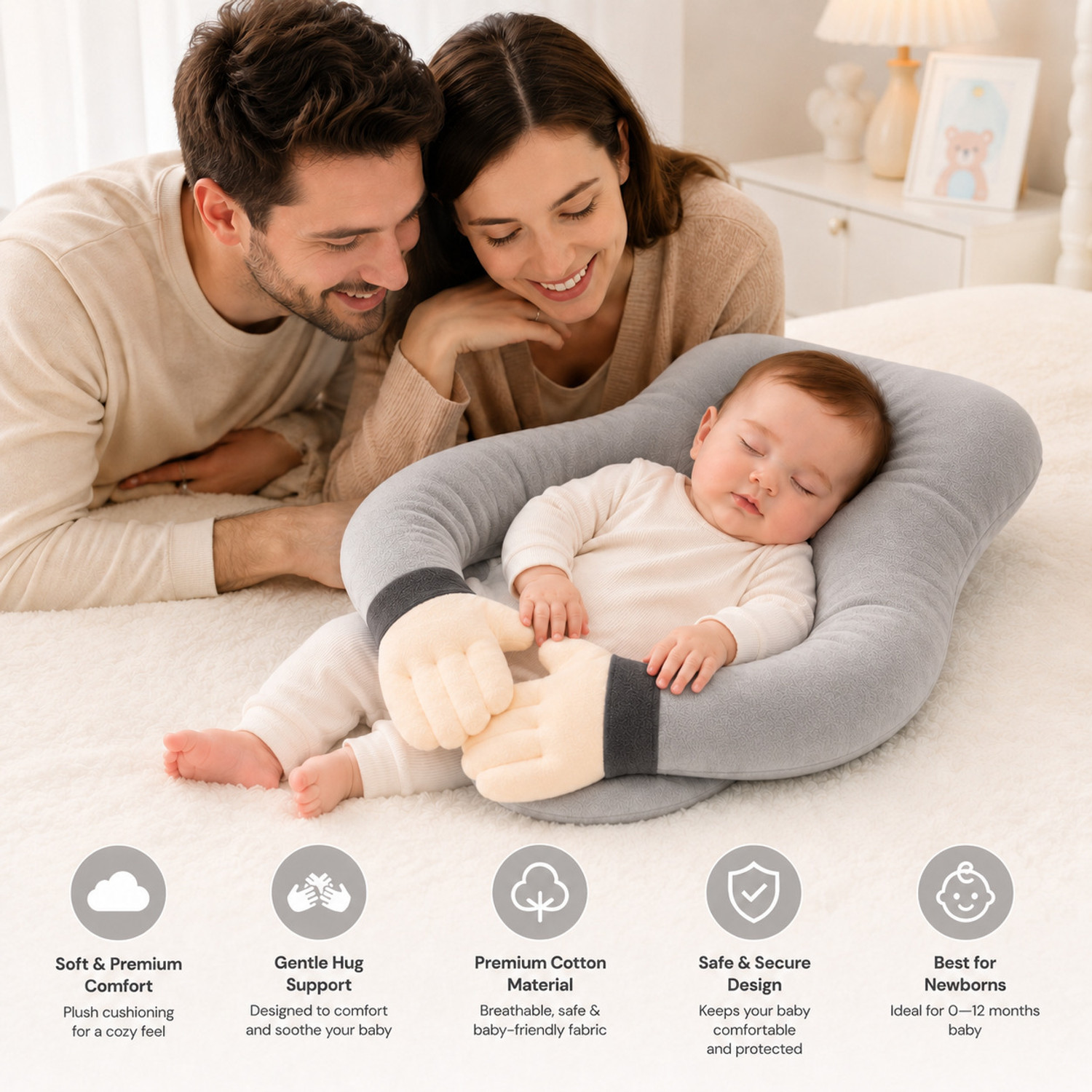 Image of MAHADEV STORE Foam, Memory Foam Baby Pillow Pack of 1 Solid BABY SLEEPING PILLOW