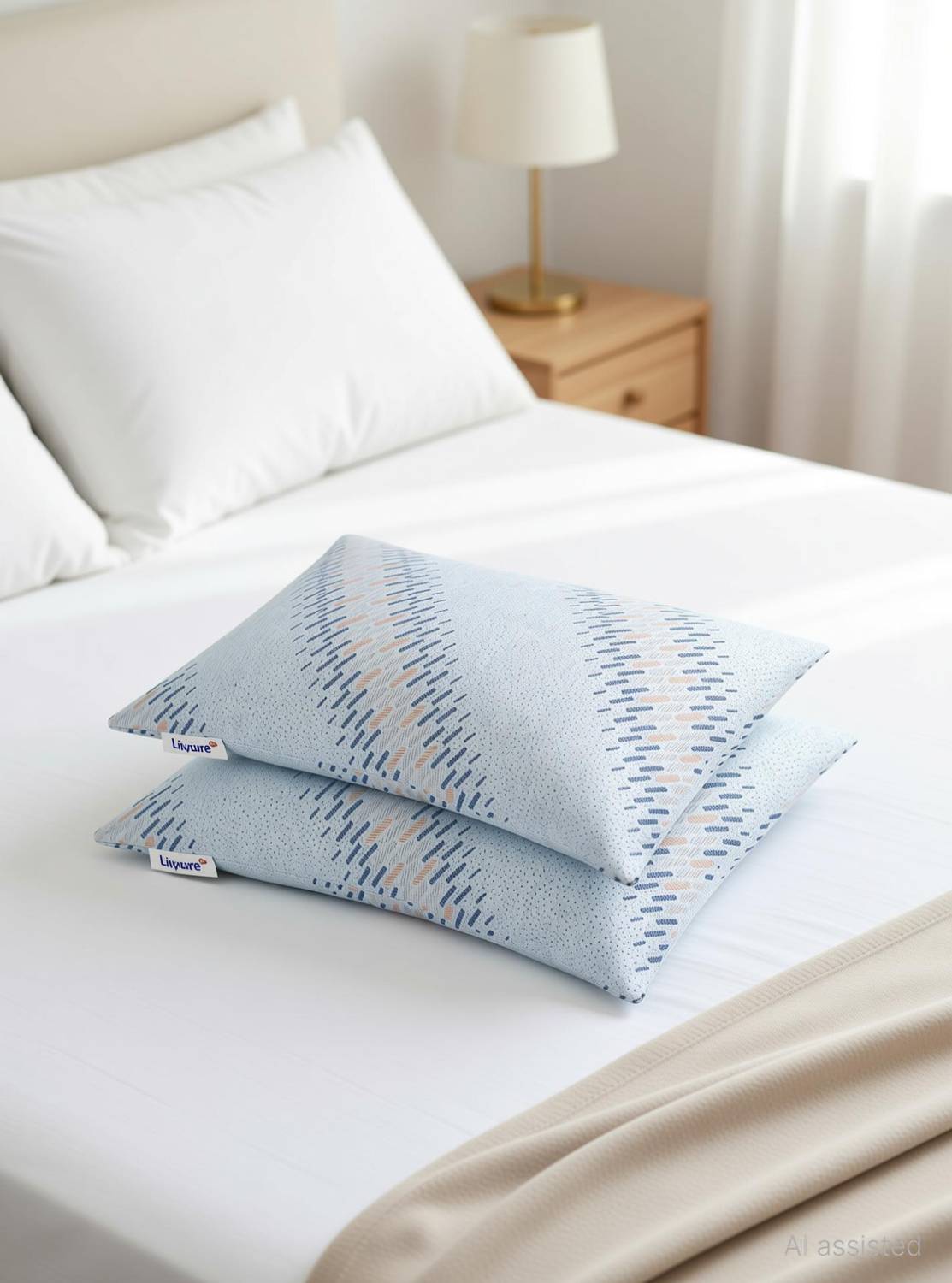 Livpure Smart Microfibre Sleeping Pillow Pack of 2 Solid