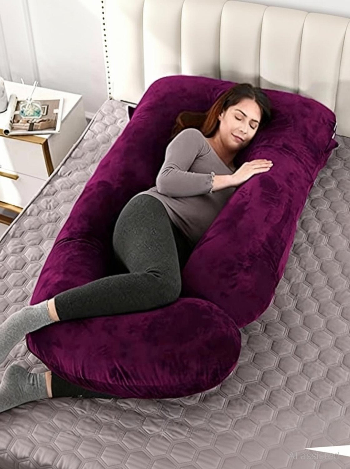 Image of JOXMAN Polyester Fibre Pregnancy Pillow Pack of 1 Solid pillow