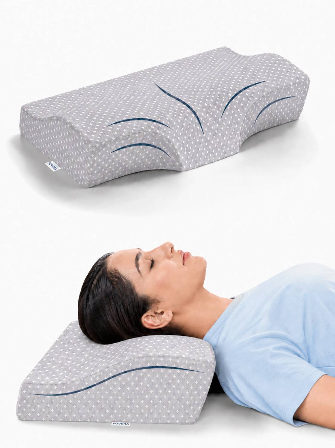 FOVERA Memory Foam Cervical Pillow for Neck & Shoulder Pain Pack of 1